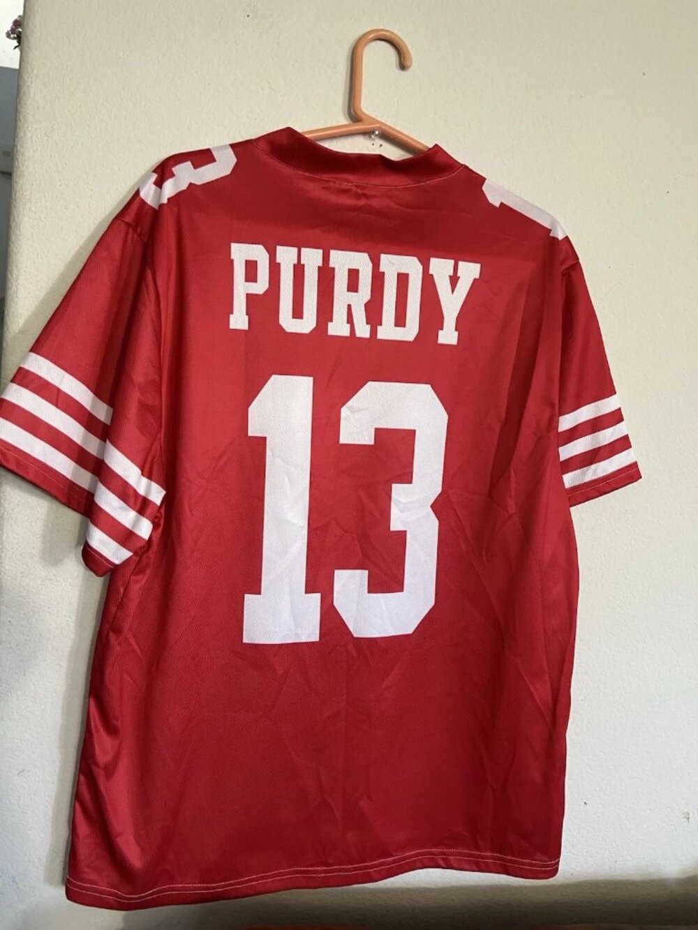 San Francisco 49ers Men's Brock Purdy #13 Red Shirt Jersey Style Size XL